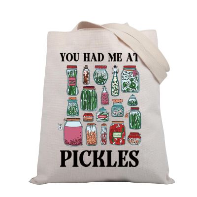 BDPWSS Pickle Gift For Pickle Lovers You Had Me At Pickles Tote Bag Pickle Food Lover Gift Pickle Themed Gift Vegetarian Gift (You Had Pickles TG)