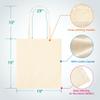 Phicorn Canvas Tote Bags, 24-Pack (15 x 16 in)  100% Cotton Blank Reusable Grocery & Craft Tote with Long Handles view 2