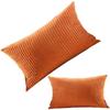 ZEaink 2 Pack Corduroy Soft Decorative Square Rectangle Throw Pillow Cover 60x60 50x70 80x80 cm Cushion Covers Pillowcase, Home Decorations for Sofa Couch Bed Chair(W19,2pcs 50x70cm) view 1