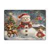 ALAZA Merry Christmas Deer Snowman Tree Landscape Area Rug Rugs for Living Room Bedroom 4' x 5'3" view 3
