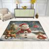 ALAZA Merry Christmas Deer Snowman Tree Landscape Area Rug Rugs for Living Room Bedroom 4' x 5'3" view 4