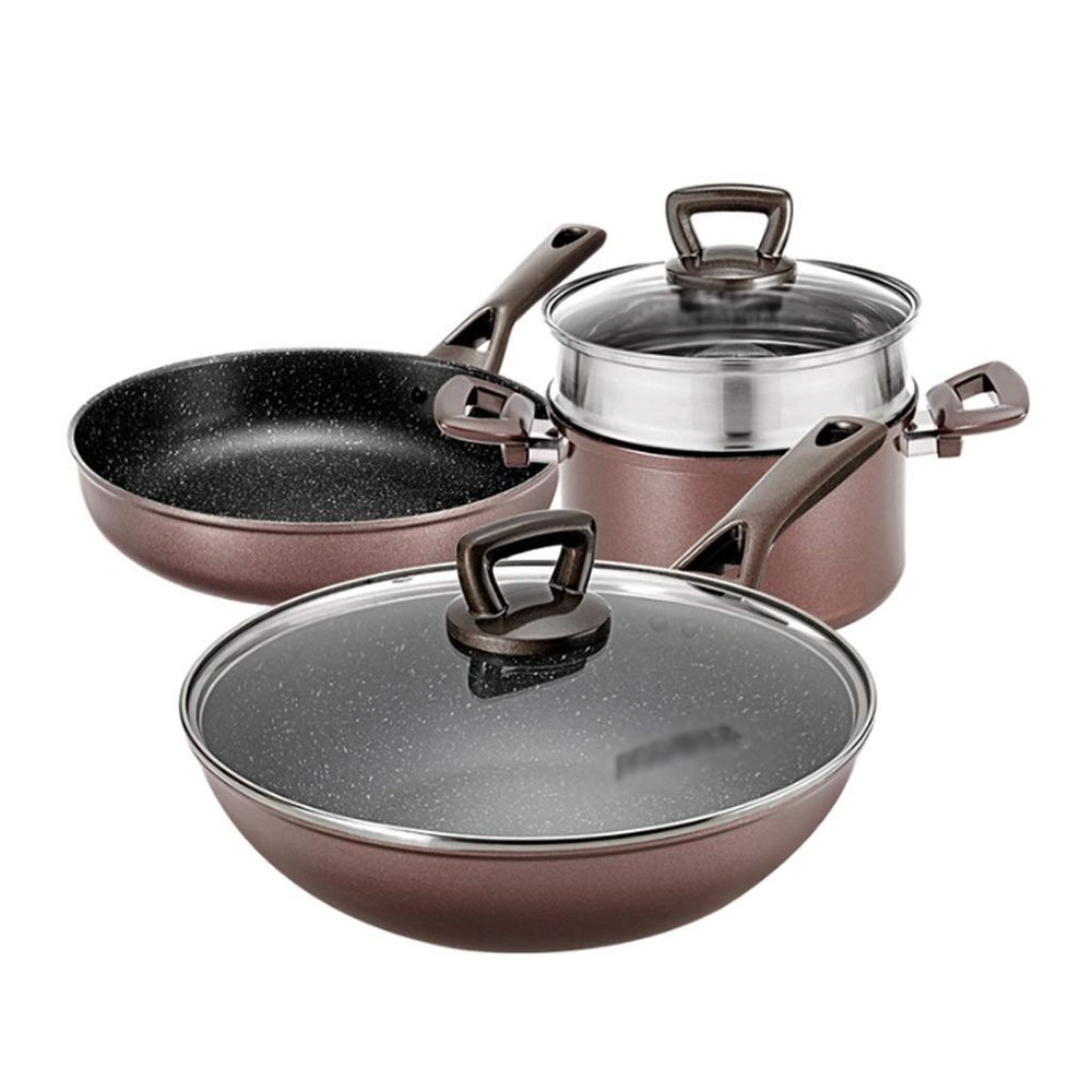 Cooking Pot, Frying Pan,Household Stainless Steel Frying Pan Non Stick Pan Uncoated Pot Pots for Cooking Composite Multilayer Bottom Easy to Clean