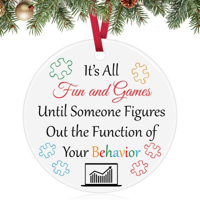 Behavior Therapist Gifts for Women Christmas Ornament BCBA Therapist Gifts Behavior Analyst Gift Ceramic Ornament Behaviors Therapists Appreciation Gift Therapists Retirement Christmas Tree Decoration