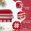 INough Red Christmas Gift Basket, Collapsible Empty Holiday Storage Bin with Handles, Fabric Storage Organizer for Kids, Baby Items, Presents and Festive Home Decorations view 4