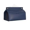 XUSONGL OrBheS European Style Retro Environmentally Friendly Leather Tissue Box Car Tissue Box Living Room Large Capacity Storage Box(Dark Blue Flat) view 1
