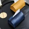 XUSONGL OrBheS European Style Retro Environmentally Friendly Leather Tissue Box Car Tissue Box Living Room Large Capacity Storage Box(Dark Blue Flat) view 3