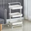 Kitchen Rolling Cart on Wheels, 3-Tier Storage Trolley with Handle, Multi-Purpose Utility Organiser Cart, Mobile Serving Cart for Office/Bathroom/Garage/Library view 1