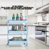 Kitchen Rolling Cart on Wheels, 3-Tier Storage Trolley with Handle, Multi-Purpose Utility Organiser Cart, Mobile Serving Cart for Office/Bathroom/Garage/Library view 4