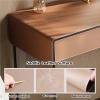 LPP-AWH Luxury Vanity Desk - Bedroom Makeup Vanity with Acrylic Table Legs & 2 Drawers and LED Lights Mirror, Solid Wood Dressing Table Include Makeup Chair and Leather (Brown,47'') view 4