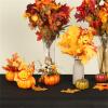 Cute MiniPumpkin with Flower Fall Table Centerpieces Gifts,Small Artificial Pumpkins with Fake Flowers Fall Floral Arrangements Artificial,HalloweenPumpkin Centerpieces (3pcs) view 3