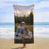AJIOCIEU Personalized Beach Towels for Adults, Custom Beach Towel Design You Own Photo Text Logo Lightweight Microfiber Bath Towels, for Travel Beach Pool Bath, 31.5" x 63" view 2