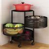 EHVYBDX Rotatable Kitchen Trolleys with Wheels,Floor-Standing Multi-Layer Kitchen Storage Rack Serving Trolleys,Kitchen Fruit Vegetable Racks,5Layers view 1