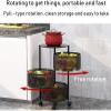 EHVYBDX Rotatable Kitchen Trolleys with Wheels,Floor-Standing Multi-Layer Kitchen Storage Rack Serving Trolleys,Kitchen Fruit Vegetable Racks,5Layers view 3