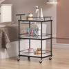 EHVYBDX 3 Tier Serving Trolley Cart/Cart/Drinks Trolley/Beauty Trolley,Metal Rolling Cart for Home Built-in Handle,Kitchen Utility Storage Trolley view 1