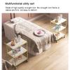 EHVYBDX 3 Tier Serving Trolley Cart/Cart/Drinks Trolley/Beauty Trolley,Metal Rolling Cart for Home Built-in Handle,Kitchen Utility Storage Trolley view 4