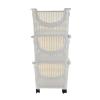 EHVYBDX Kitchen Baker's Rack 3-Tier Stackable Rolling Storage Bins, Plastic, Serving Trolley Removable Tray Rolling Kitchen Bar Cart Shelf Organizer view 1