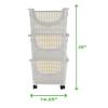 EHVYBDX Kitchen Baker's Rack 3-Tier Stackable Rolling Storage Bins, Plastic, Serving Trolley Removable Tray Rolling Kitchen Bar Cart Shelf Organizer view 2