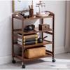 EHVYBDX Serving Trolley Kitchen Trolley Storage Trolley Catering Trolley for Kitchen and Living Room Food Trolley for Home Mobile Brown 3 Tier view 2