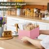 DRASTAR Utensil Holder, Wooden Silverware Caddy, Picnic Cutlery Organizer, Countertop Silverware Holder for Party, Pink view 2