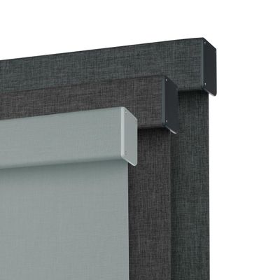 Boolegon Blackout Roller Shades for Windows, Cordless Blinds With Linen Fabric-Matched, Custom for Home Office, Dark Grey, 59" W x 64" H