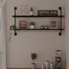 HDDFER Floating Bookshelf Shelves Industrial Pipe Shelving Pipe Shelf Rustic Black Wall Shelves 36 Inch Farmhouse for Wall Mounted view 1