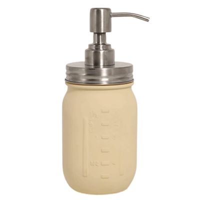 RUJHGL Farmhouse 16Oz/480Ml Glass Soap Dispenser with 304 Stainless Steel Pump Hand Soap Dispenser High Capacity Kitchen Soap Dispenser Pump Bottle