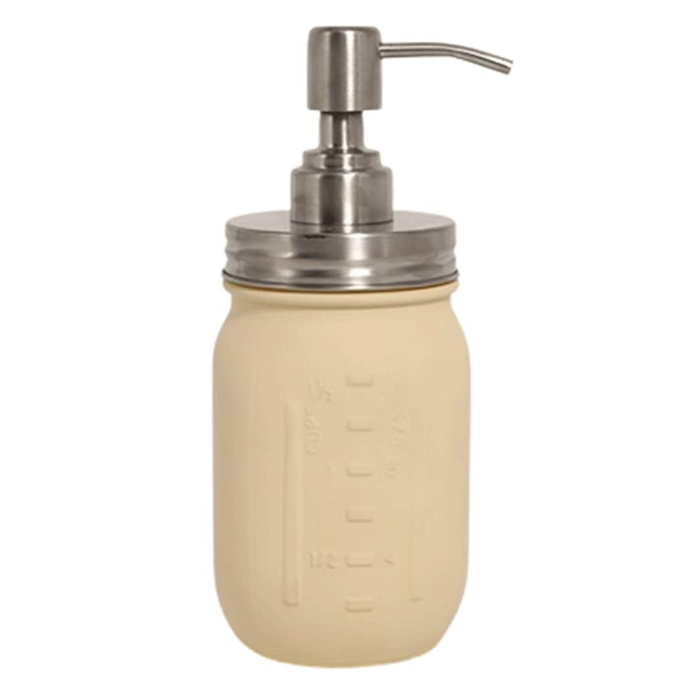 RUJHGL Farmhouse 16Oz/480Ml Glass Soap Dispenser with 304 Stainless Steel Pump Hand Soap Dispenser High Capacity Kitchen Soap Dispenser Pump Bottle