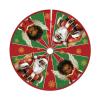 Black Santa Christmas Tree Skirt 48Inch African American Christmas Tree Decorations Red and Green Snowflake Xmas Tree Skirt for Winter Holiday Party Home Decor Indoor Outdoor view 1