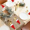 Auzesto 36Pcs Christmas Santa Hats Silverware Holders, Santa Hat Tableware Holders Xmas Hat Tableware Cutlery Bags Mini Santa Hats for Wine Bottle Xmas Party Dinner Table Dinnerware Decorations view 2
