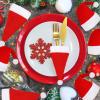 Auzesto 36Pcs Christmas Santa Hats Silverware Holders, Santa Hat Tableware Holders Xmas Hat Tableware Cutlery Bags Mini Santa Hats for Wine Bottle Xmas Party Dinner Table Dinnerware Decorations view 3