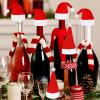 Auzesto 36Pcs Christmas Santa Hats Silverware Holders, Santa Hat Tableware Holders Xmas Hat Tableware Cutlery Bags Mini Santa Hats for Wine Bottle Xmas Party Dinner Table Dinnerware Decorations view 4