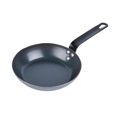 Restaurantware-Met Lux 8 Inch Fry Pan, 1 Lightweight Frying Pan - Induction-Ready, Triple-Riveted, Black Carbon Steel Cooking Skillet, Durable, For Searing, Sauteing, And Browning Food