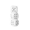 BEIJIALY Triple Dice Vase, White Ceramic Vase for Home Decor, Unique Flower Vase, Fun Home Decor Checkered Vase, Trendy Home Interior Centerpieces for Tables, Desk, Shelf (S) view 1