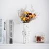 BEIJIALY Triple Dice Vase, White Ceramic Vase for Home Decor, Unique Flower Vase, Fun Home Decor Checkered Vase, Trendy Home Interior Centerpieces for Tables, Desk, Shelf (S) view 2