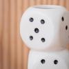 BEIJIALY Triple Dice Vase, White Ceramic Vase for Home Decor, Unique Flower Vase, Fun Home Decor Checkered Vase, Trendy Home Interior Centerpieces for Tables, Desk, Shelf (S) view 4
