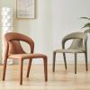 ZTHYSHXA Dining Chair Modern Dining Chairs Faux Leather Kitchen Dining Room Chairs Armless Accent Chairs for Kitchen, Living Room Dining Room Side Chair Upholstered Dining Chairs(Orange) view 2