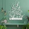 As for Me And My House We Will Serve The Lord Metal Wall Art,Joshua 24:15,Metal Bible Verse Wall Decor,Christian Wall Art,Religious Decor,Gift for Christians (White, 39"W x 45"H / 99 x 115 cm) view 1