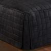 Touch of Class Camden Luxury Bedding | Neutral Onyx Black Color | Grande Fitted Bedspread | Faux Suede Box Quilted Design | Designed 3 Piece Set Includes Queen Bedspread and 2 Standard Shams view 3