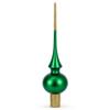 Solid Green with Sparkling Top Glass Christmas Tree Topper 11 Inches view 1