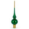 Solid Green with Sparkling Top Glass Christmas Tree Topper 11 Inches view 2