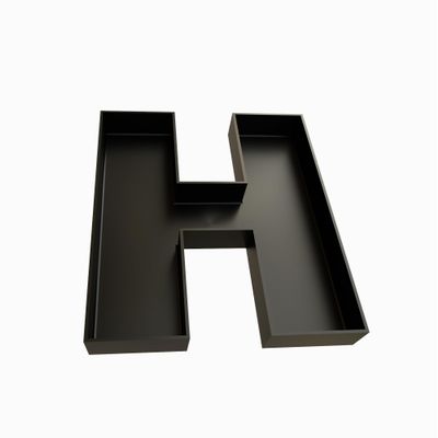 Hard Plastic Reusable Fillable Letters Numbers Serving Trays for Party Decoration (H, Black)