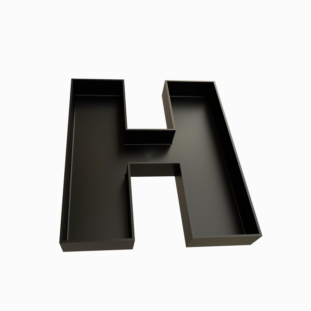 Hard Plastic Reusable Fillable Letters Numbers Serving Trays for Party Decoration (H, Black)