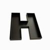 Hard Plastic Reusable Fillable Letters Numbers Serving Trays for Party Decoration (H, Black) view 1