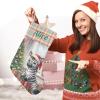 EOYinHas Christmas Stockings with Personalized Name, 13" Christmas Stocking Animal Zebra Xmas Stocking Holiday Christmas Decoration Gifts for Family,1 Pack view 3