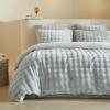 Tokokimo Fluffy Duvet Cover Set King Size, Faux Fur Duvet Cover Set Soft Reversible Bedding Set, Grey Comforter Cover with 2 Pillow Cases, All Season Fuzzy Comforter Cover Set view 1