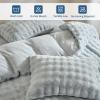 Tokokimo Fluffy Duvet Cover Set King Size, Faux Fur Duvet Cover Set Soft Reversible Bedding Set, Grey Comforter Cover with 2 Pillow Cases, All Season Fuzzy Comforter Cover Set view 3