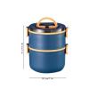 Lunch box, Bento box, Insulated Lunch bag, Stackable Large Capacity Lunch Boxes, Airtight Leakproof Stainless Steel Lunch box, Microwaveable(Blue,Small) view 2