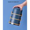 Lunch box, Bento box, Insulated Lunch bag, Stackable Large Capacity Lunch Boxes, Airtight Leakproof Stainless Steel Lunch box, Microwaveable(Blue,Small) view 4