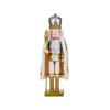 15 Inch Traditional Wooden Nutcracker Soldier Figures, Festive Christmas Decor for Home Shelves Tables Countertop Fireplace and Gift (Red Cape & Staff) view 1