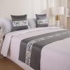 Yokqexz Silky Bed Runners Scarves, Chinese Style Embroidery Beding End Throws, Decorative Accent Bedding Scarf for Hotels Home Guestrooms(Dark Grey,30x50cm Pillowcases) view 1